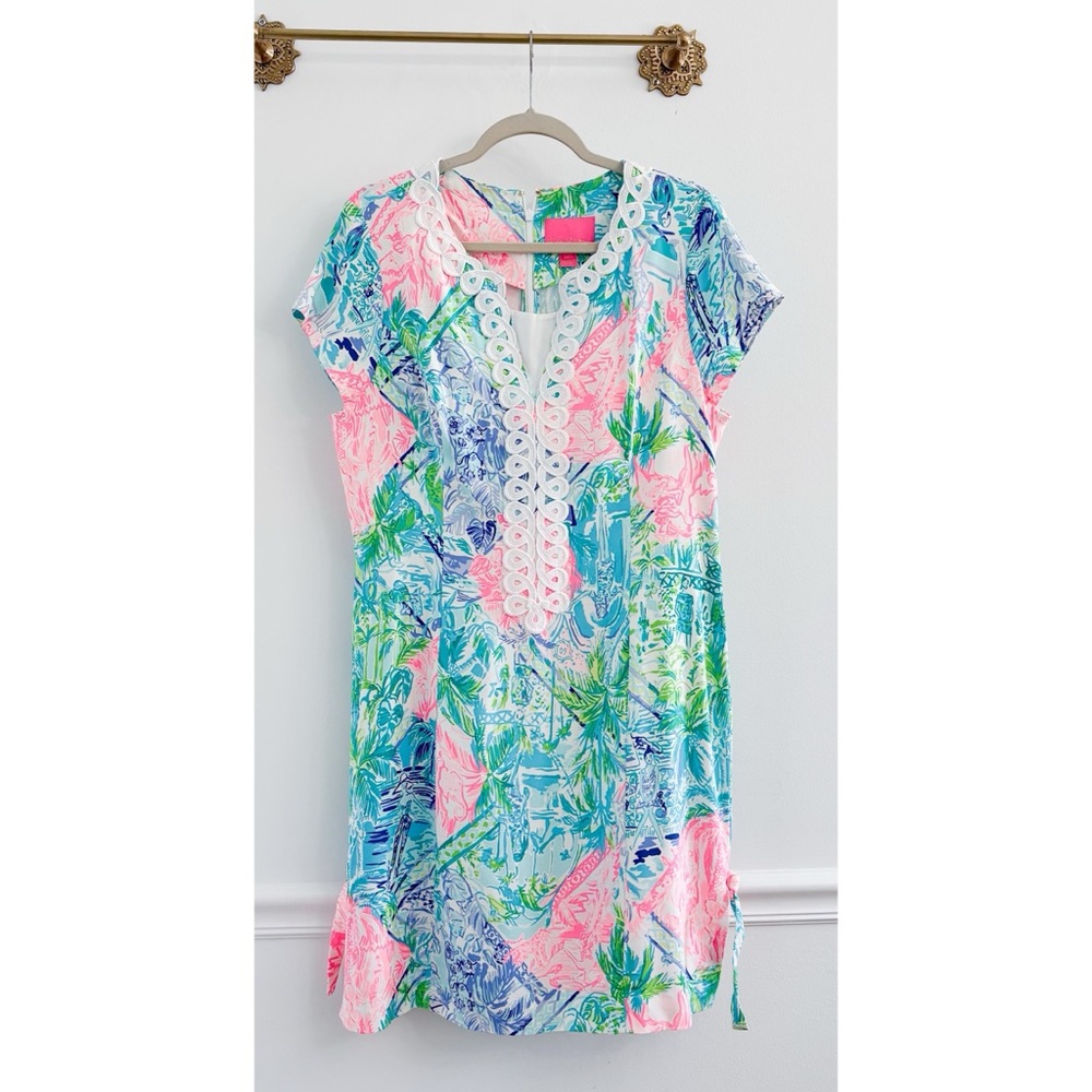 Lilly Pulitzer Pink, Blue & Green Printed Mini Dress
